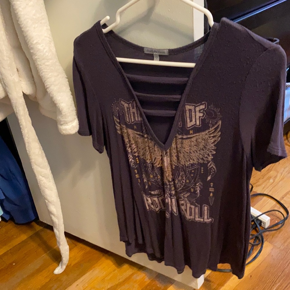 Charlotte Russe Cut Out Band Tee